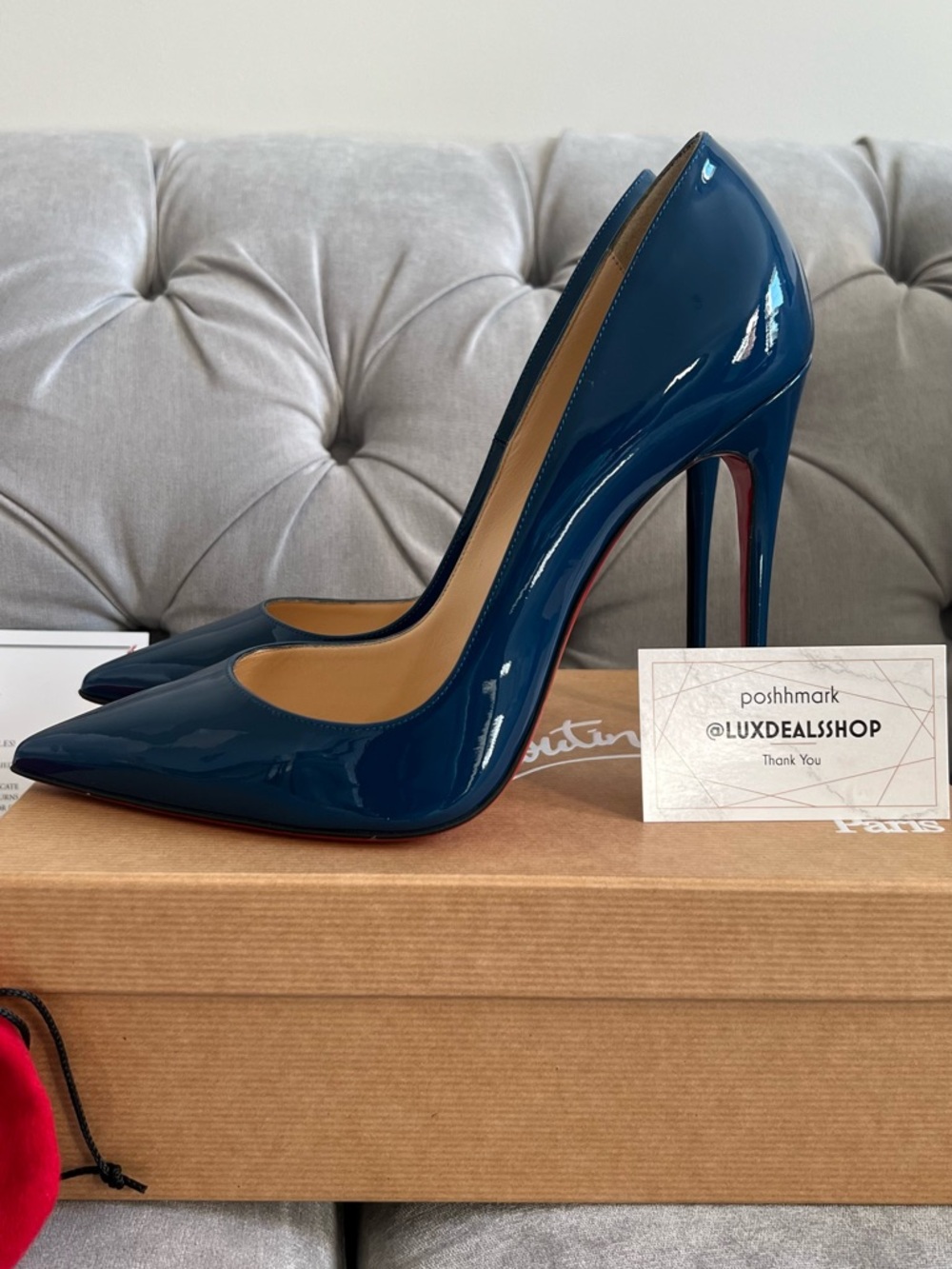 Christian Louboutin So Kate Navy Patent Leather Pointed-Toe Stilettos